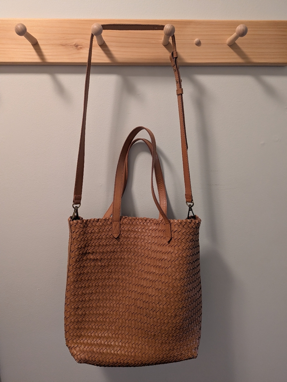 Madewell Medium Transport Tote Woven Leather - Brown - Picture 3 of 6